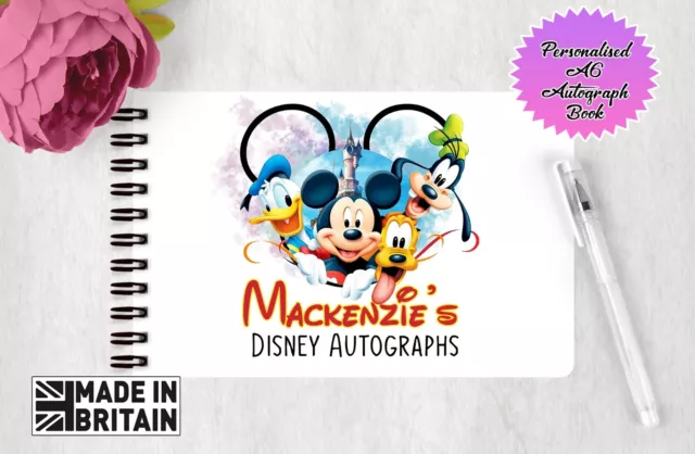 Personalised Disney Autograph Book Fab 5 Disneyland World Autograph Book Mickey
