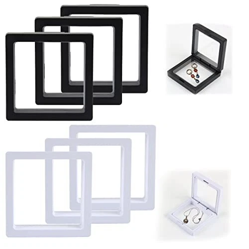 Lot De 12 Cadres Flottants 3D Transparents - Pour Pièces, Bijoux, Médailles, Présentation Collection - 10