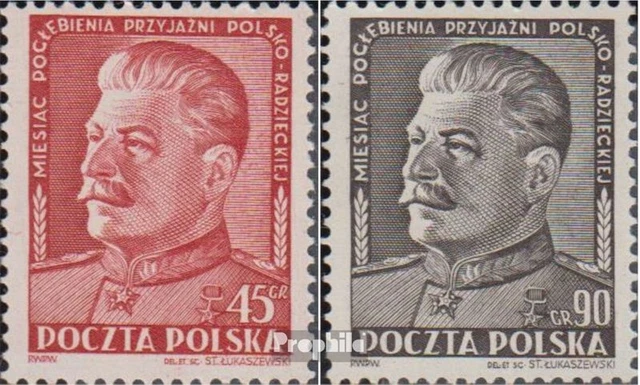 Briefmarken Polen 1951 Mi 707-708 gestempelt