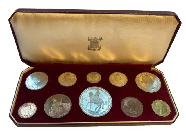 1953 Great Britain Royal Mint 10-Coin Proof Set - KM# PS25 - OGP