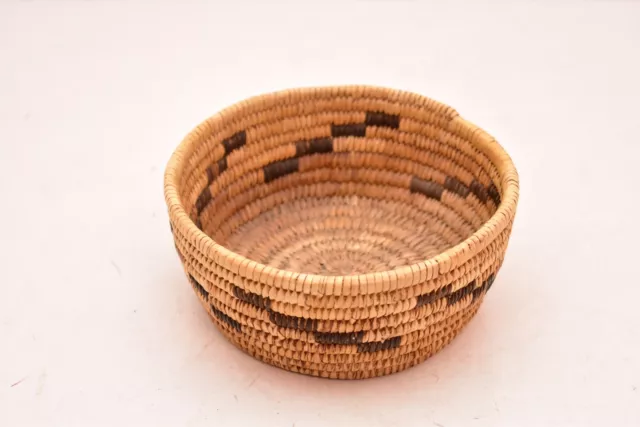 Vintage Native American Indian Papago Tohono O’odham Pima Coil Basket Bowl Woven