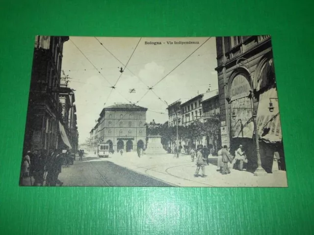 Cartolina Bologna - Via Indipendenza 1910 ca