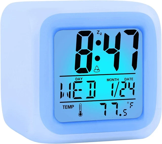 NEW Kids & Adults Digital Alarm Clock, Easy Setting, Portable Travel Size