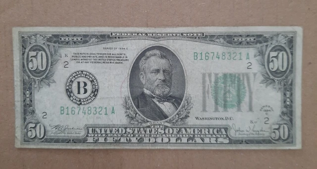 1934C $50 Federal Reserve Note (B) New York City  FRN 501
