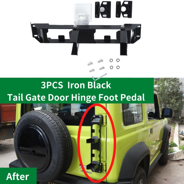 Iron Tail Gate Door Hinge Foot Pedal Trim Black For Suzuki Jimny 2019+ 3pcs A