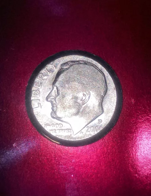 2000 P Roosevelt Dime Broadstruck Entire Rim & Flattened Head Strike "RARE FIND"