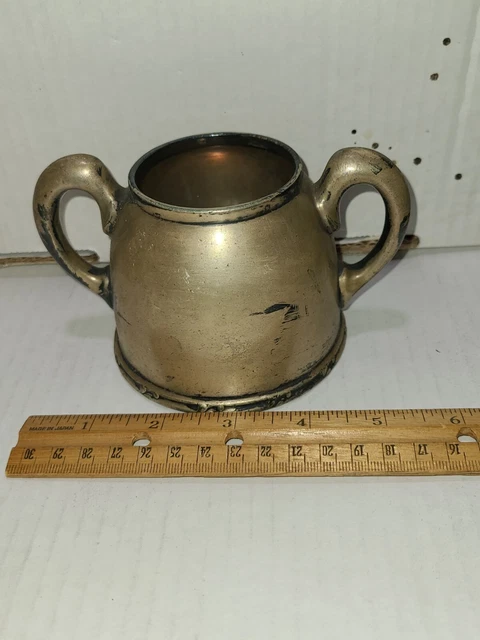 Antique REED & Barton NYNHHRR RAILWAY Train SILVER SOLDERED SUGAR 3.5" 11.1 oz