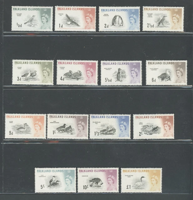 1960-66 Falkland Islands - STANLEY Gibbons N.193/207 - Vögel Und Bild Von Eli