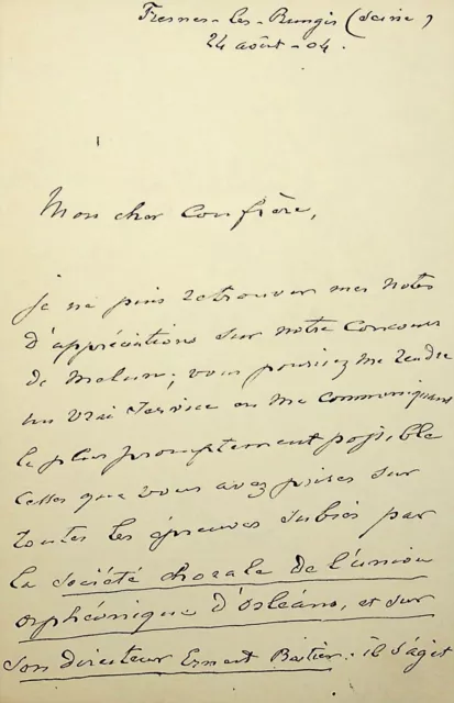 ✒ L.A.S Léon GASTINEL compositeur violoniste prix de Rome 1846