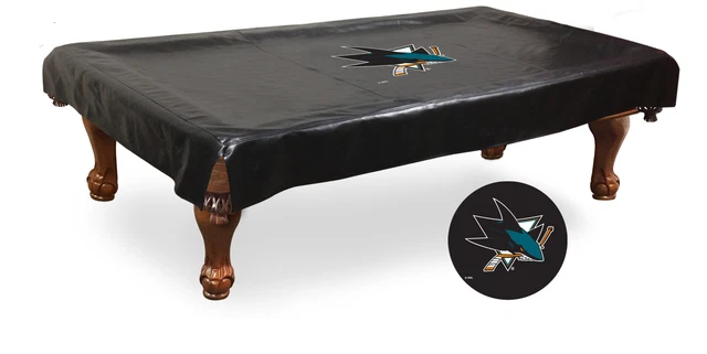 San Jose Sharks HBS Black Vinyl Billiard Pool Table Cover