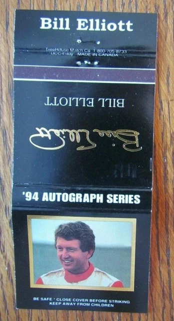 Nascar Racing Car Driver Bill Elliott Matchbook Cover Empty 1994 Matchcover -D4