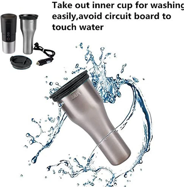 Smart Temperature Control Travel Coffee Mug Electric heated Travel Black 01 5