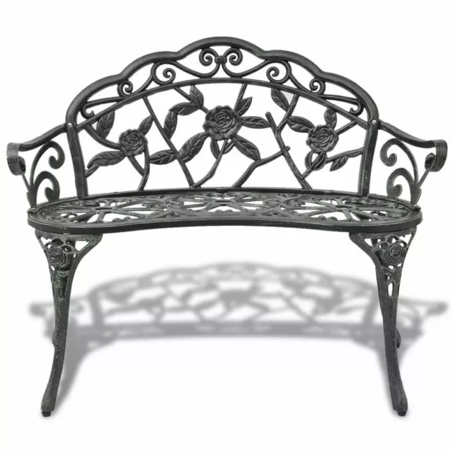 2 Seater Cast Aluminium Outdoor Garden Patio Deck Park Bench Rose Chair Seat 2