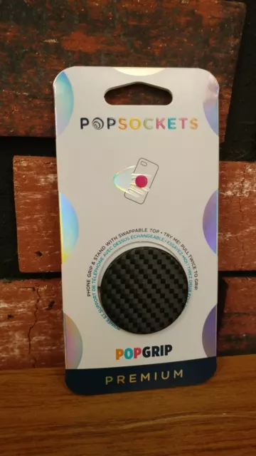PopSockets PopGrip Premium Cell Phone Grip 800549 PG-Carbonite Weave