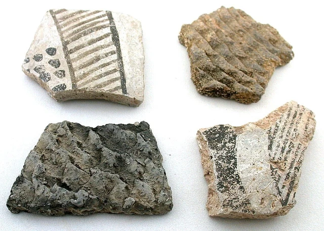 Four Pieces Of Antique Pottery Shard American Indian Artifacts AP5-51123