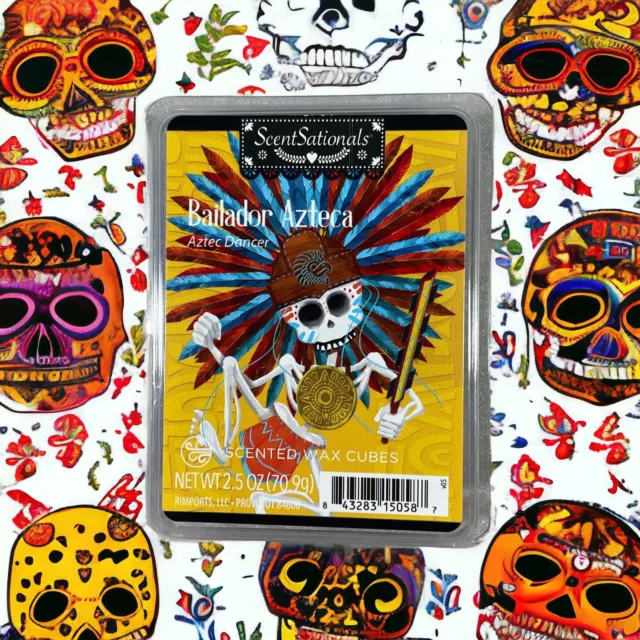 ScentSationals Day of the Dead Bailador Azteca Aztec Dancer Scented Wax Cubes