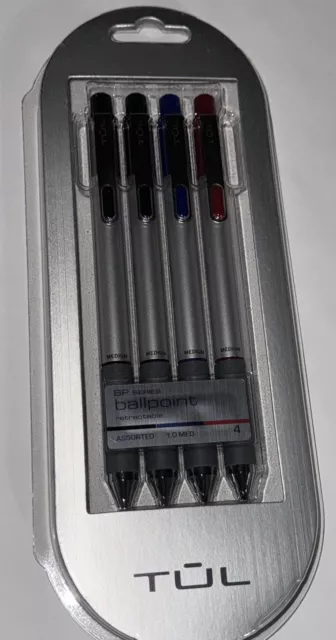 TUL BP Series Retractable Ballpoint Pens Medium Point 1.0mm Red Black Blue Inks