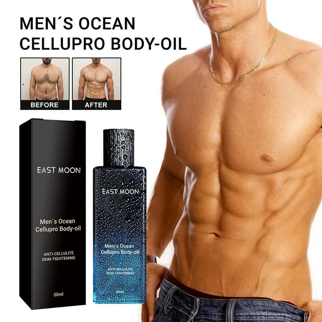 Aceite corporal anticelulítico para hombre Ocean CelluPro para reafirmar muslos y colillas - nuevo