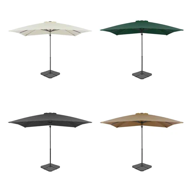 Ombrellone Da Giardino Con Manovella E Inclinazione Regolabile - 230 Cm, Telo In Poliestere, Palco In Alluminio, Per Spiaggia E Terrazza
