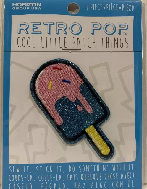 Horizon Popsicle Retro Pop Cool Little Patch Thing Pink Teal Sprinkles Summer