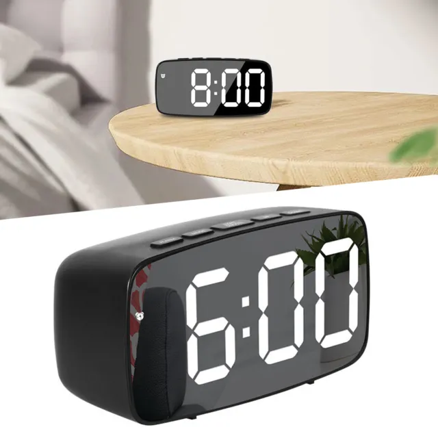 Digital Alarm Clock USB/Battery, Large Night Light, Non-Ticking Minimalist Style