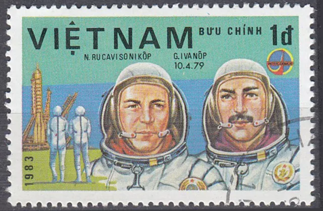 Vietnam Viet Nam gestempelt Raumfahrt Weltraum Astronaut Jahrgang 1983 / 614