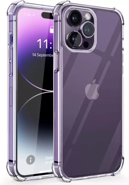 Case For iPhone 15 14 Pro Max Plus 13 11 12 XR 7 Clear Shockproof Cover Silicone