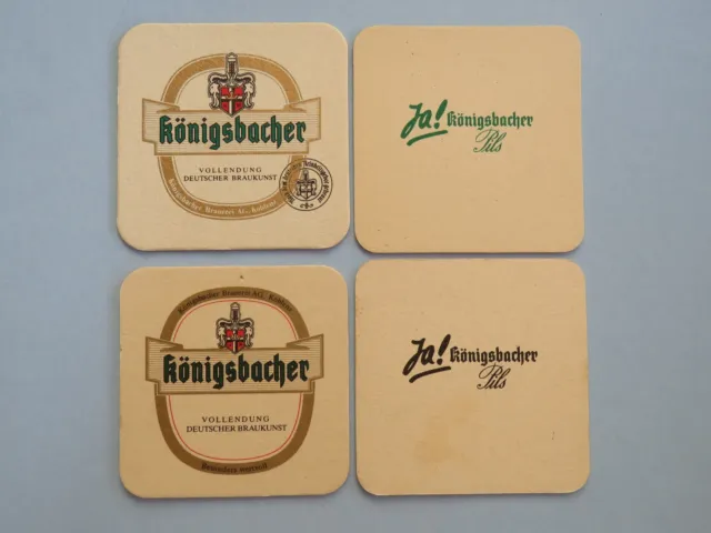 4 Bier Pub Bar Matte Untersetzer ~ Königsbacher ~ Koblenz, Deutschland Brauerei