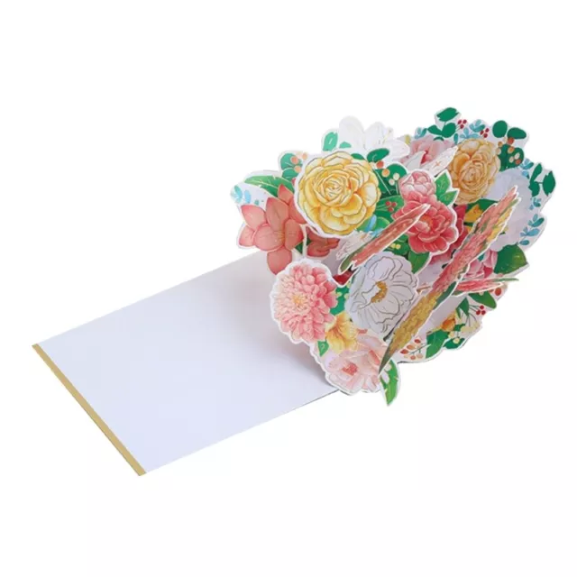 Flower Greeting Card PopUP Birthday Card Wedding Invitation Postcard Paper Card