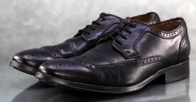 BOSTONIAN MEN'S Wingtip Brogue Dress Shoes Size 10 M Leather Black $44. ...