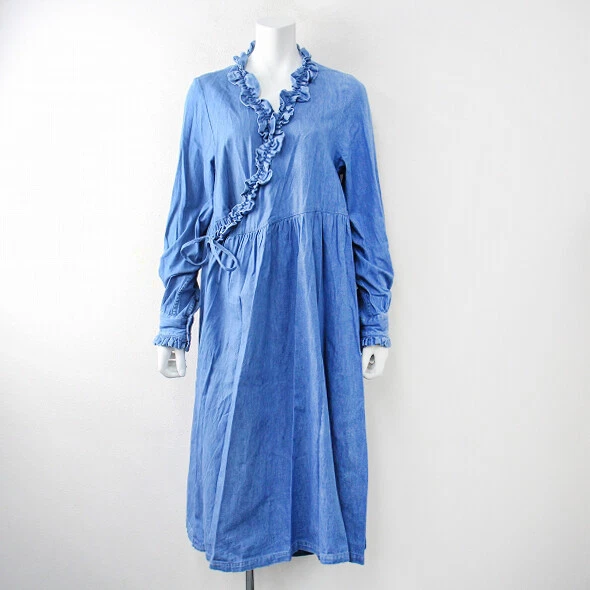 2019 Kapital 5-5Oz Denim Ruffled Cache-Coeur One Piece Xs/Blue 2400013086264 Sec