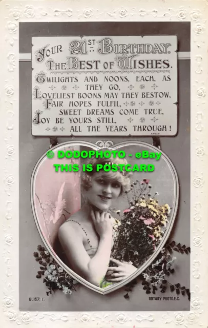 R476413 Your 21 st Birthday. The Best of Wishes. Rotary Photo. RP