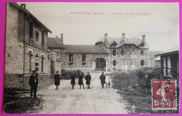 Cpa Auberive Route de Saint Souplet 1931 Carte Postale 51 Marne Proche Suippes