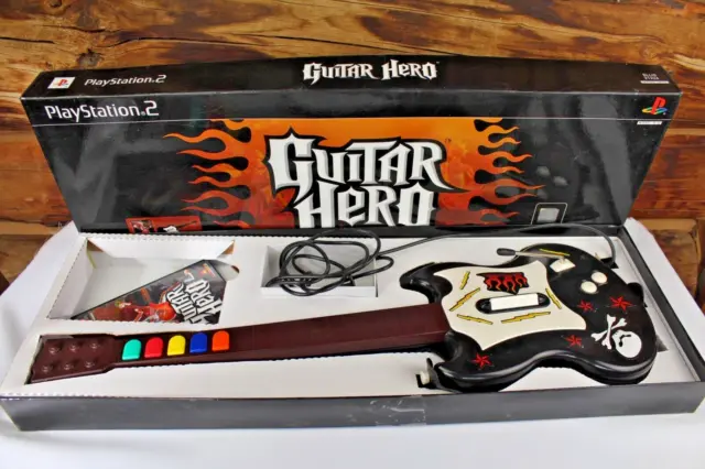 PS2 Guitar Hero Game & Controller Model Playstation 2 RedOctane Gibson SG In BOX