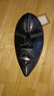Hand Crafted African Wood Wooden Dan Mask from Ghana 11" with Tag