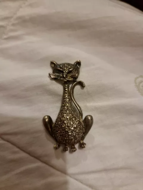 Marcasite Siamkatze Kätzchen Kätzchen Brosche Pin