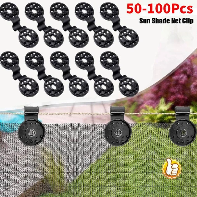20- 100x Greenhouse Film Sun Shade Net Clip Buckle-Canopy Outdoor Clamp Tent-