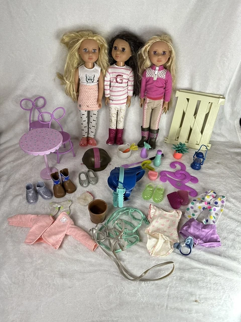 Pacchetto bambole ragazze Battat Glitter, bambole,, accessori abiti