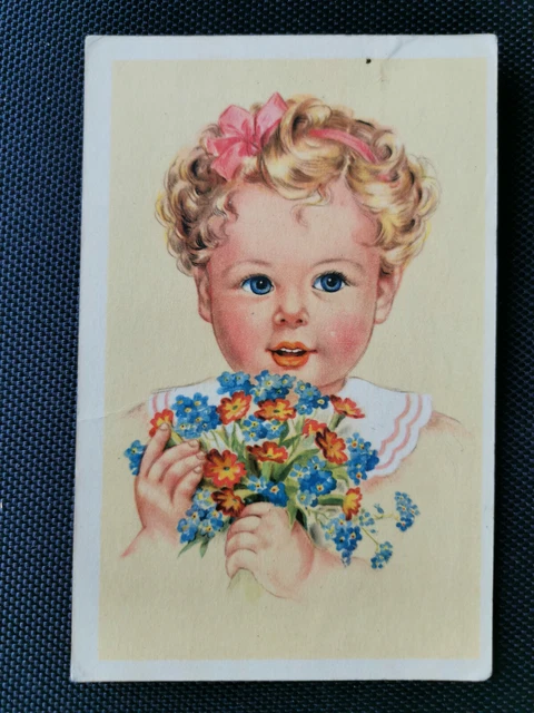 Ancienne Carte Postale CPA – Petite Fille Au Panier De Fleur, Paris (vers 1900)