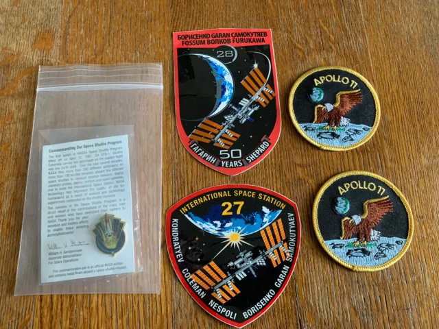 Lot of NASA Mission Patch Stickers Button Space Station Shuttle Apollo 11 ISS