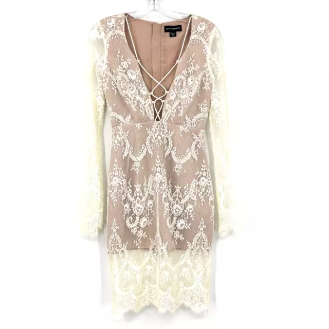 StyleStalker Island of Love Blanc Ivory Lace Dress Size XS Long Sleeve Revolve