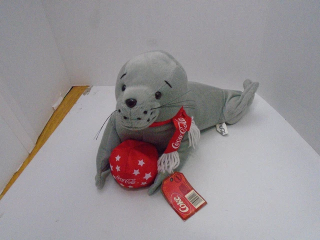 Vintage Plush Coca Cola Baby Seal 2002 15"  with hang tags