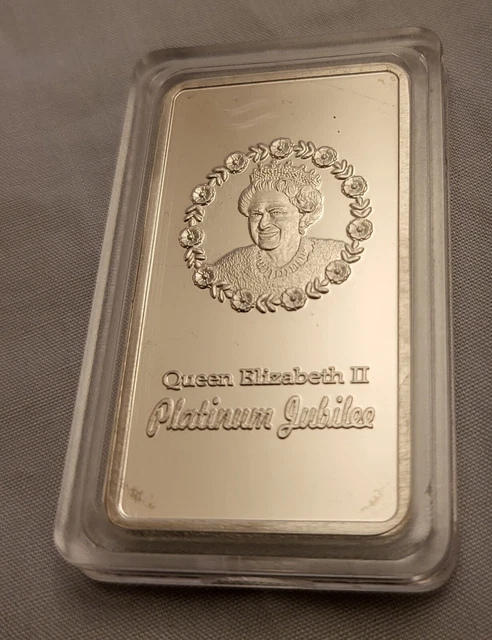 Queen Elizabeth II Silver Bar King Charles III Coronation Great Britain Royalty