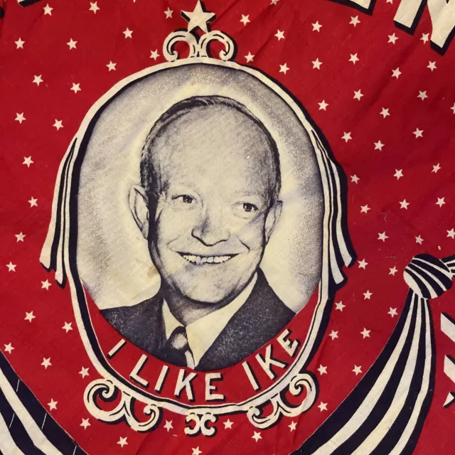 Large 1952, Dwight Eisenhower, Win with Ike for President Bandana, I Like Ike NR 3