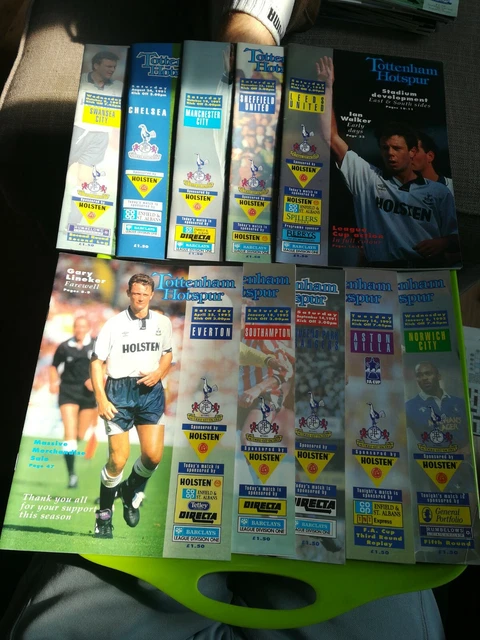10 x Tottenham home 1991-92 LD1 football programmes.