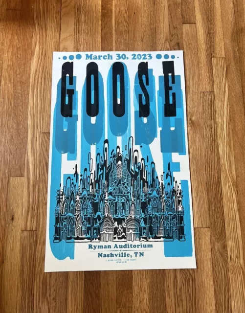 GOOSE @ Ryman Auditorium Nashville HATCH SHOW PRINT Poster - NIGHT 1 