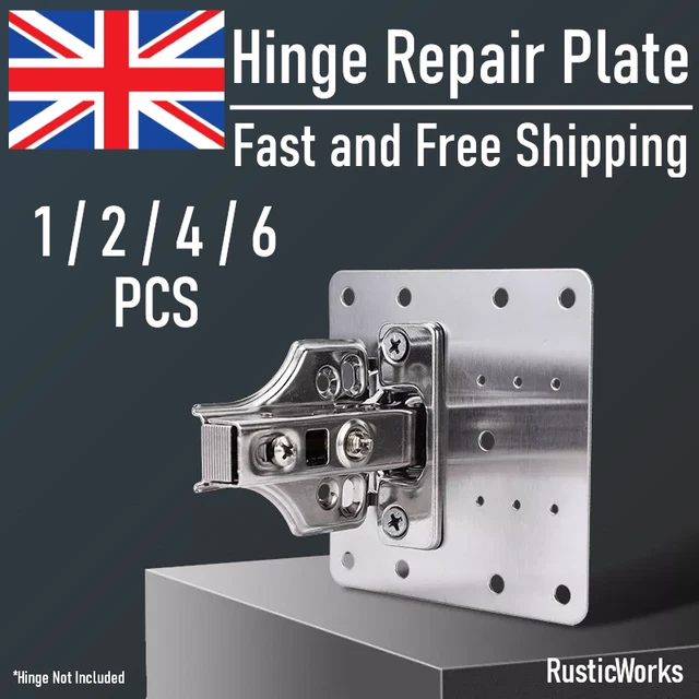 HINGE REPAIR Plate Cupboard Wardrobe Door Kit With Screws 1/2/4