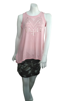 NWT Justice Girls Outfit Studded Tank Top/Camo Skirt Built in Shorts Size 8