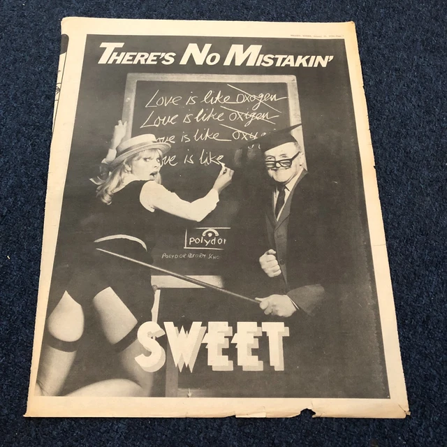 (STMM58) Advert 15x12" Sweet The New Single Love Is Like Oxygen Polydor