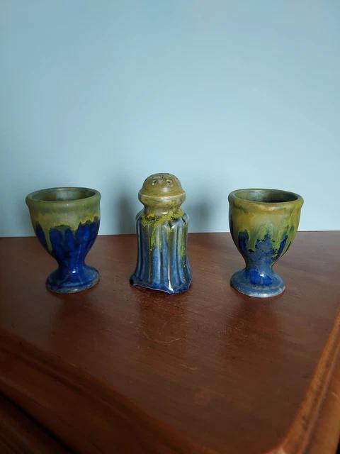 Gilbert Métenier Lot De 2 Coquetiers Et Salière en grès